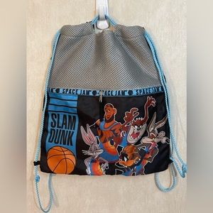 SPACE JAM "A New Legacy" Drawstring Backpack / Bag WB Lebron James Front Zipper